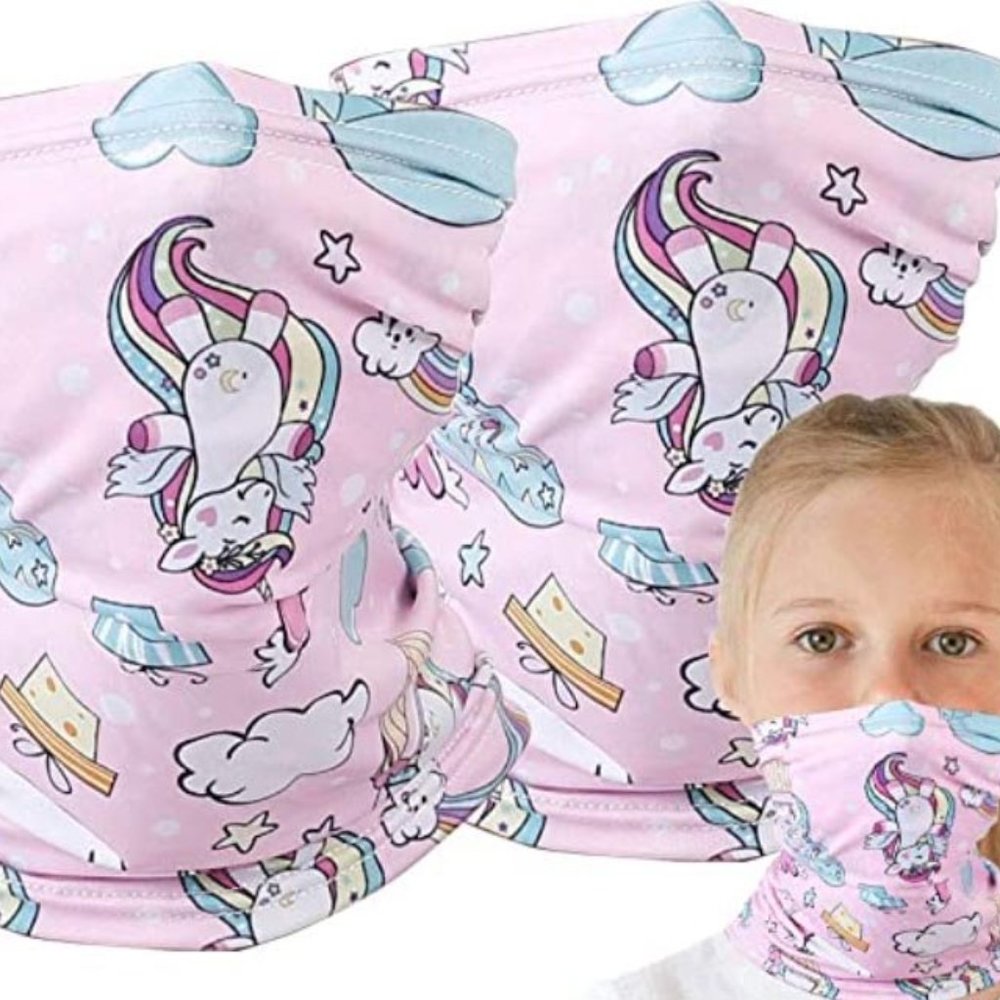 Unicorn Neck Gaiter Face Covering 2 pk + 10 Filter